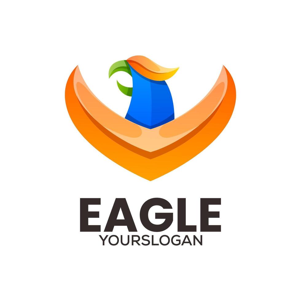 eagle gradient icon logo design Stock Free