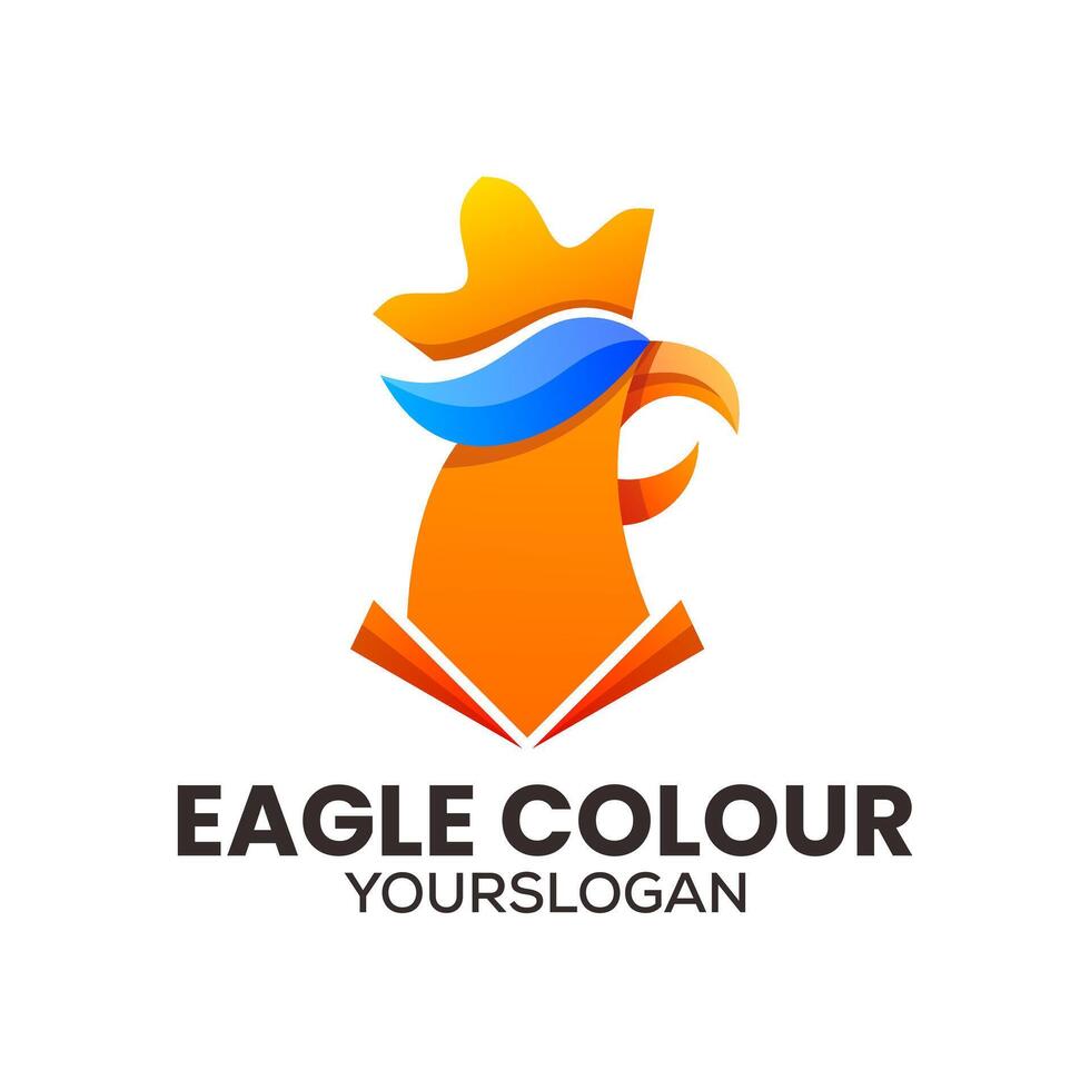 eagle king gradient icon logo design Stock Free