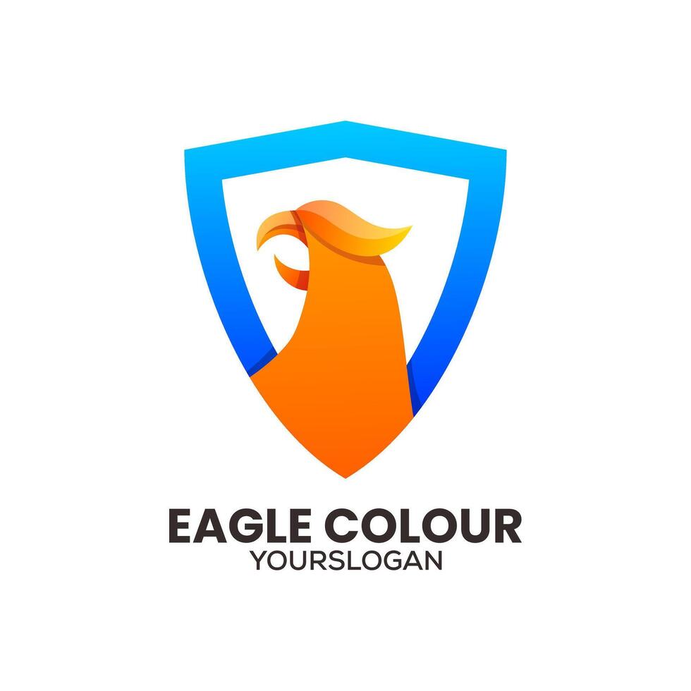 eagle shield gradient icon logo design Stock Free