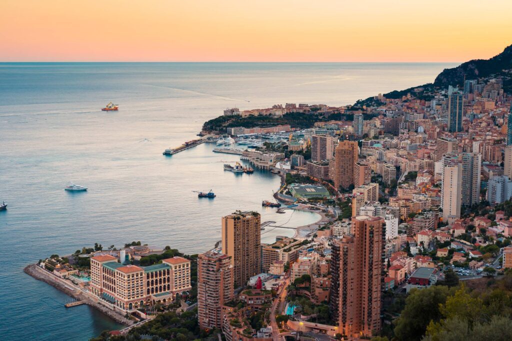 Early Evening Skyline of Monte Carlo in Monaco Free Photo