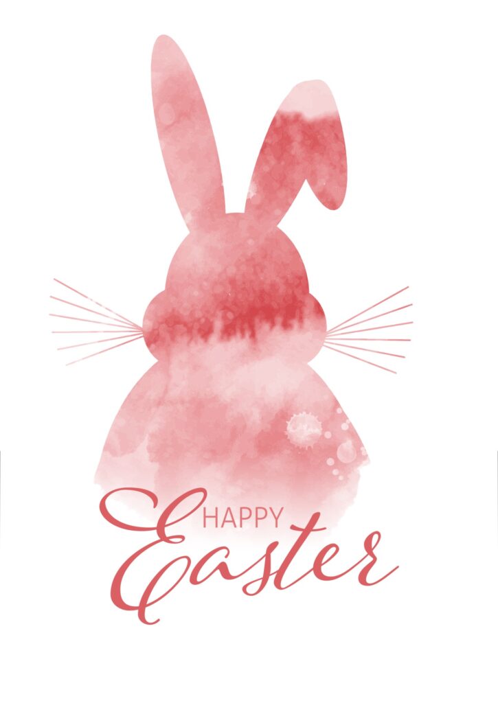 Easter background with watercolour easter bunny design Free Vector