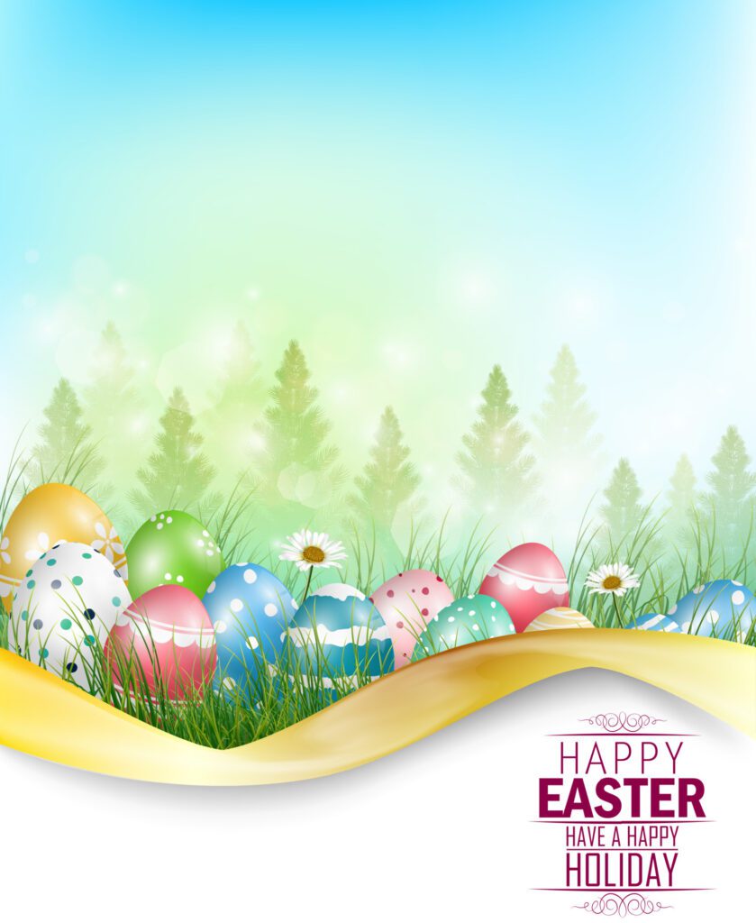 Easter eggs background with space for text.Vector Free Vector