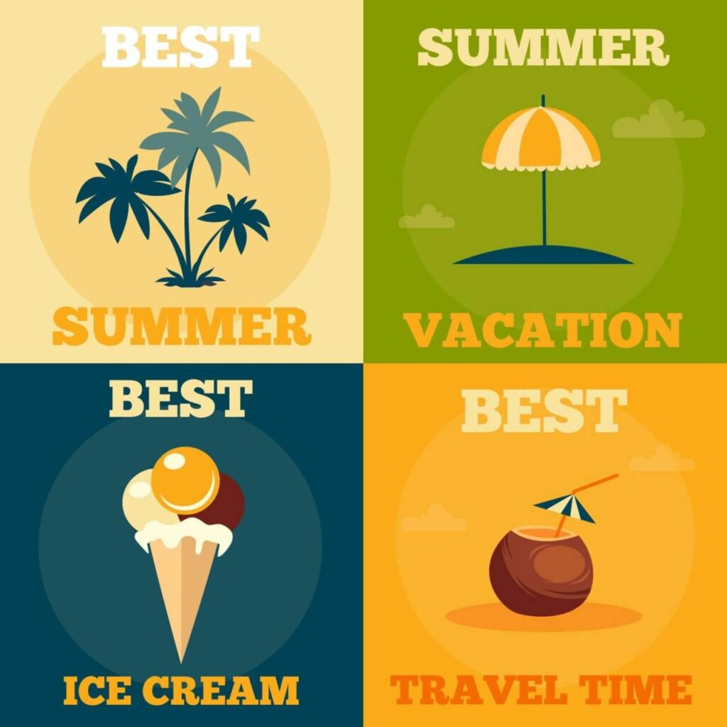 Summer retro illustrations