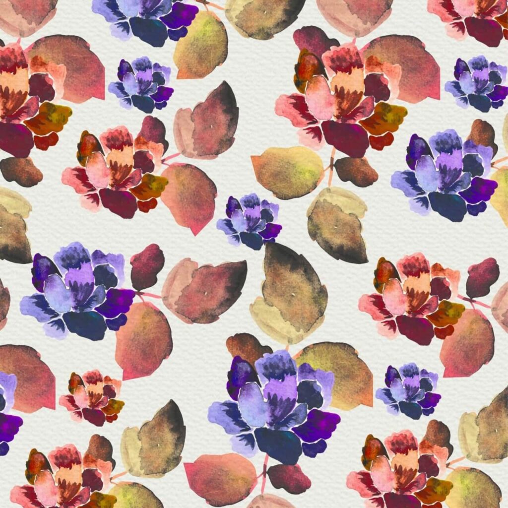 Watercolor background with vintage flowers