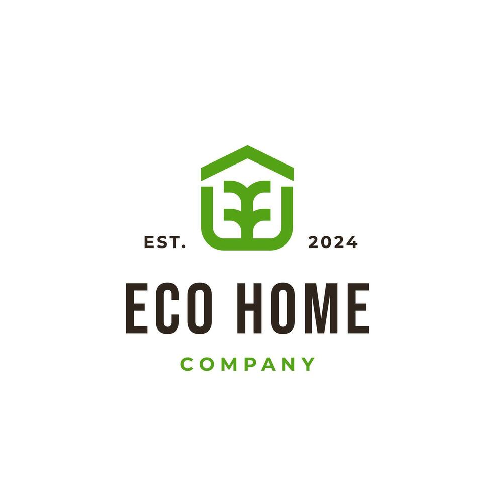 Eco house tree branch icon symbol logo template Stock Free