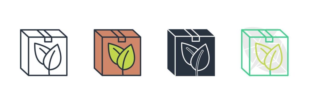 eco packaging icon logo vector illustration. Eco box symbol template for graphic and web design collection Stock Free