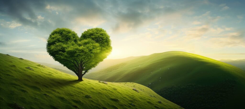 Ecology Love Heart Tree with Space for Text Stock Free