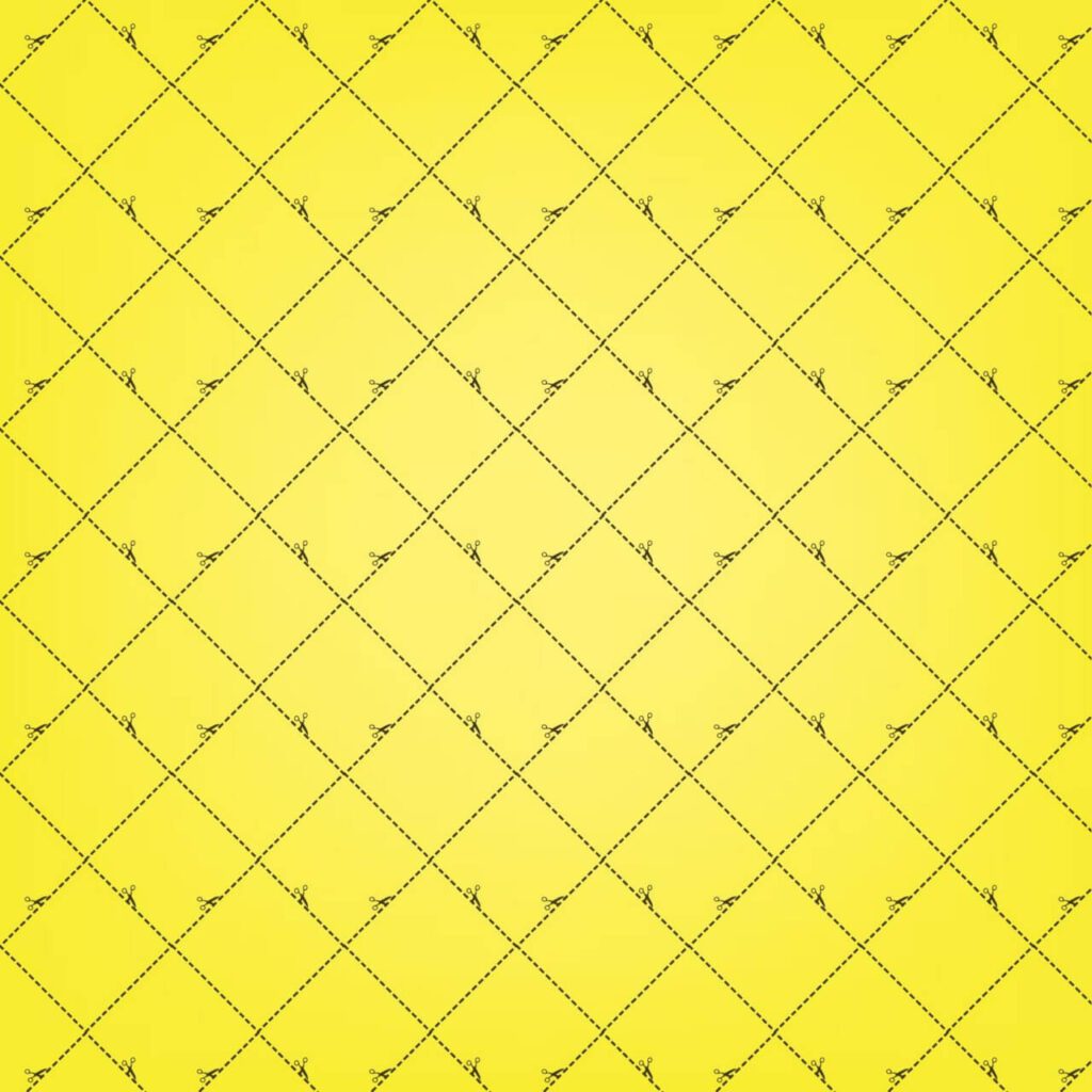 Yellow Squares Pattern With Scissors