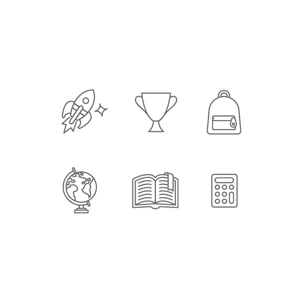 education line icon set , school icon Stock Free