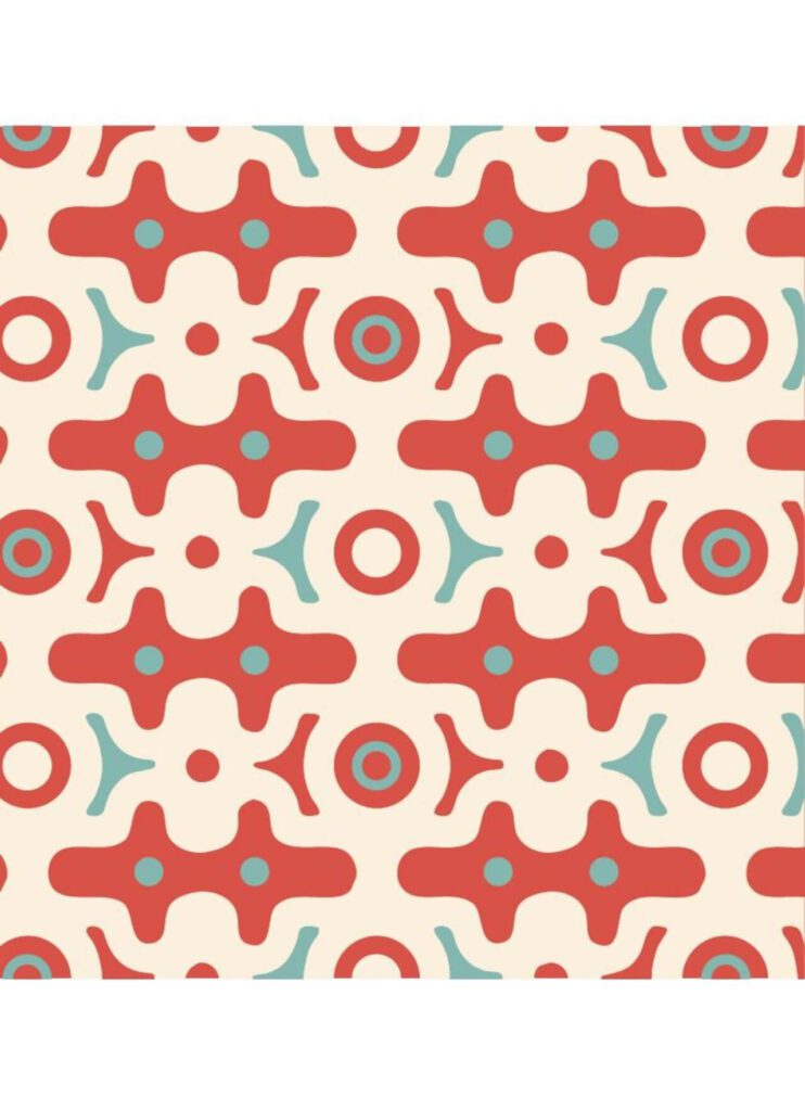 Retro Red White and Blue Pattern