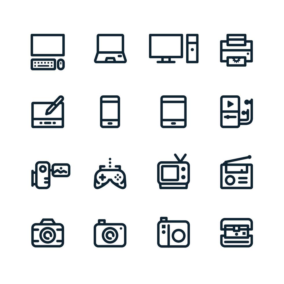 Electronic Devices icons with White Background Stock Free and Free SVG