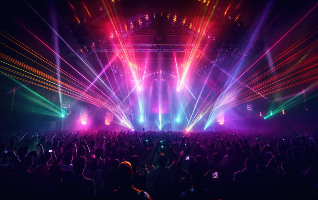 Electronic Music Party Lasershow Stock Free