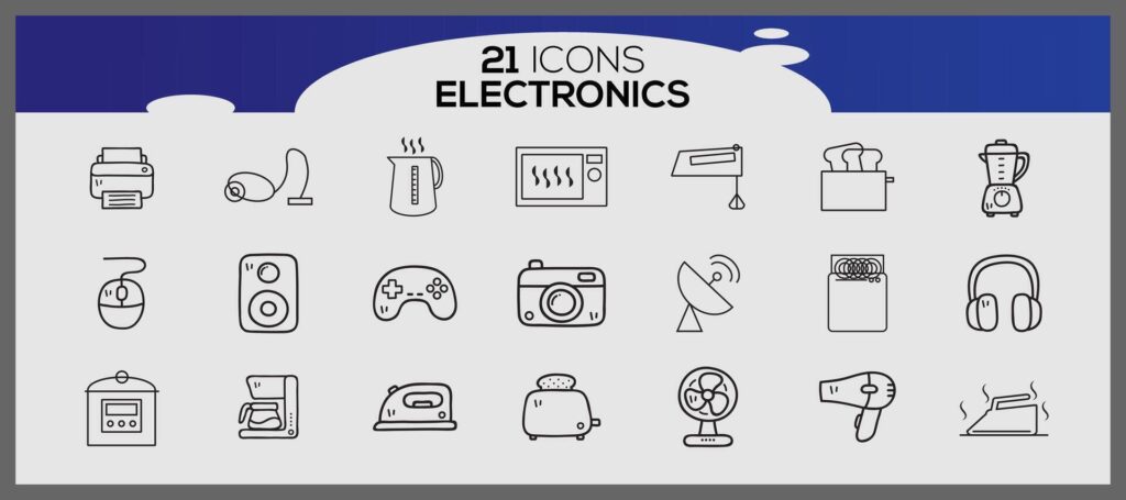 Electronics protection icon set. Internet and mobile device icon set. Simple set of data security-related vector icons. Stock Free