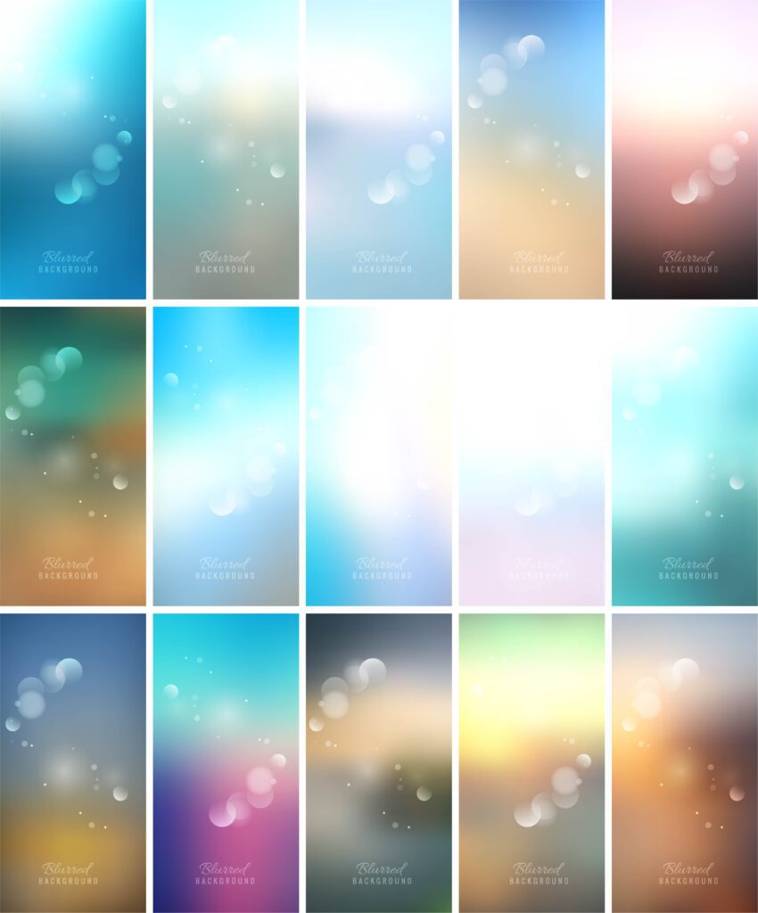 Elegant colorful blurred background set design Free Vector