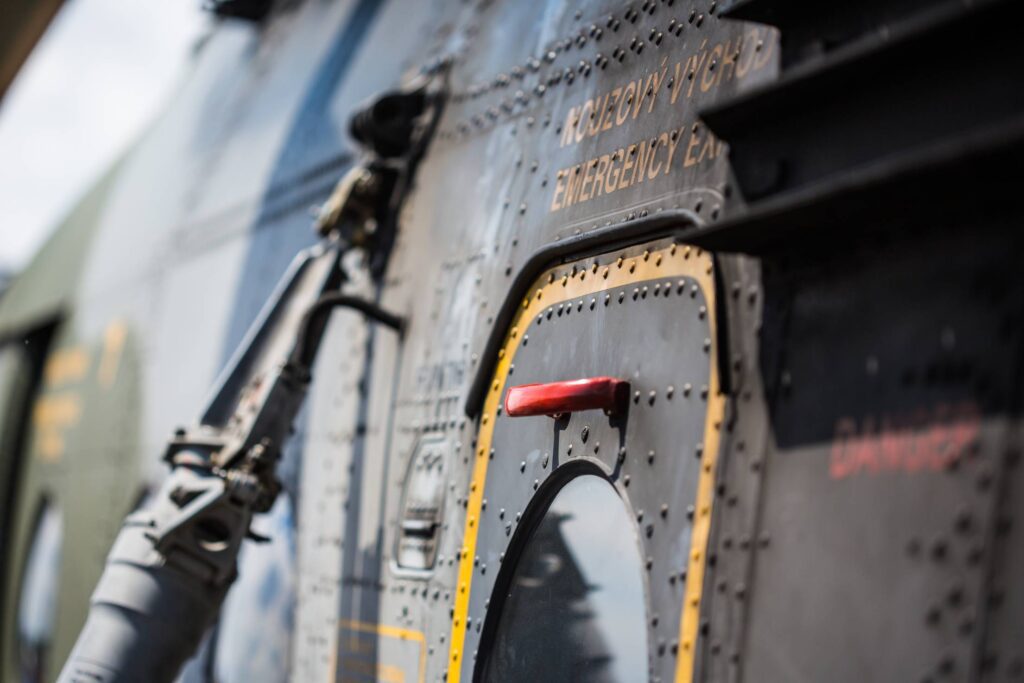 Emergency Exit Door on Army Helicopter Free Photo