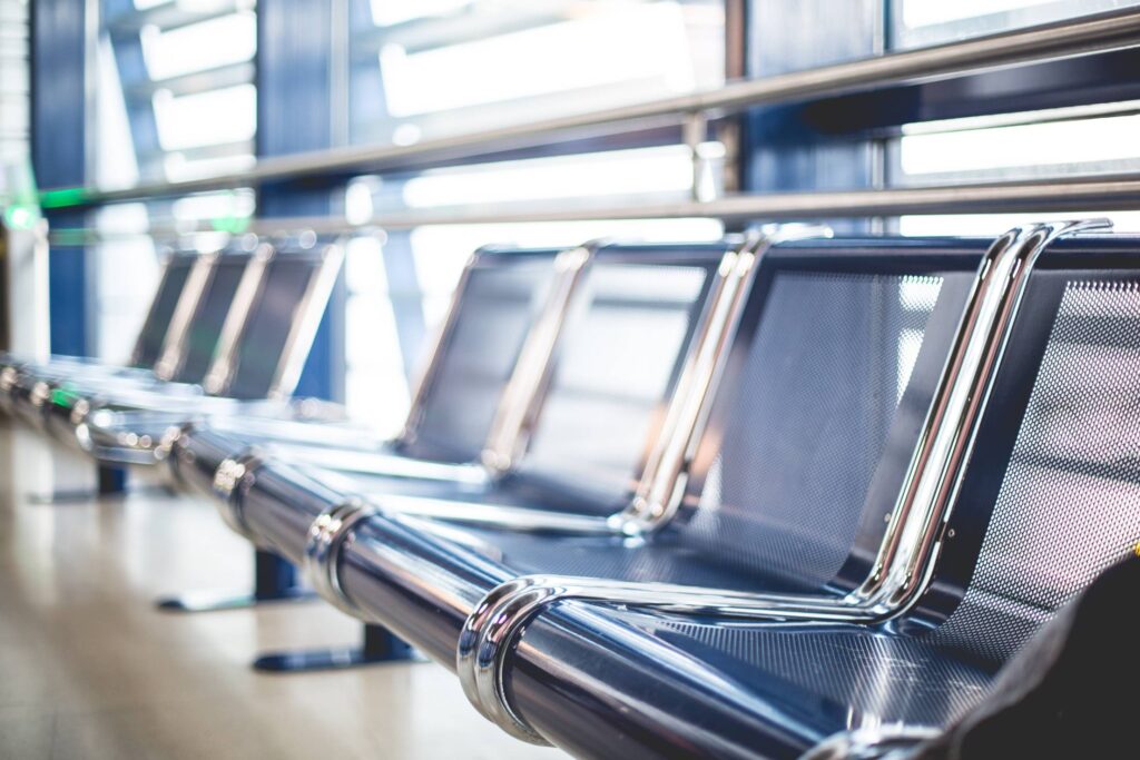 Empty Airport Seats in Terminal Waiting Area Free Photo