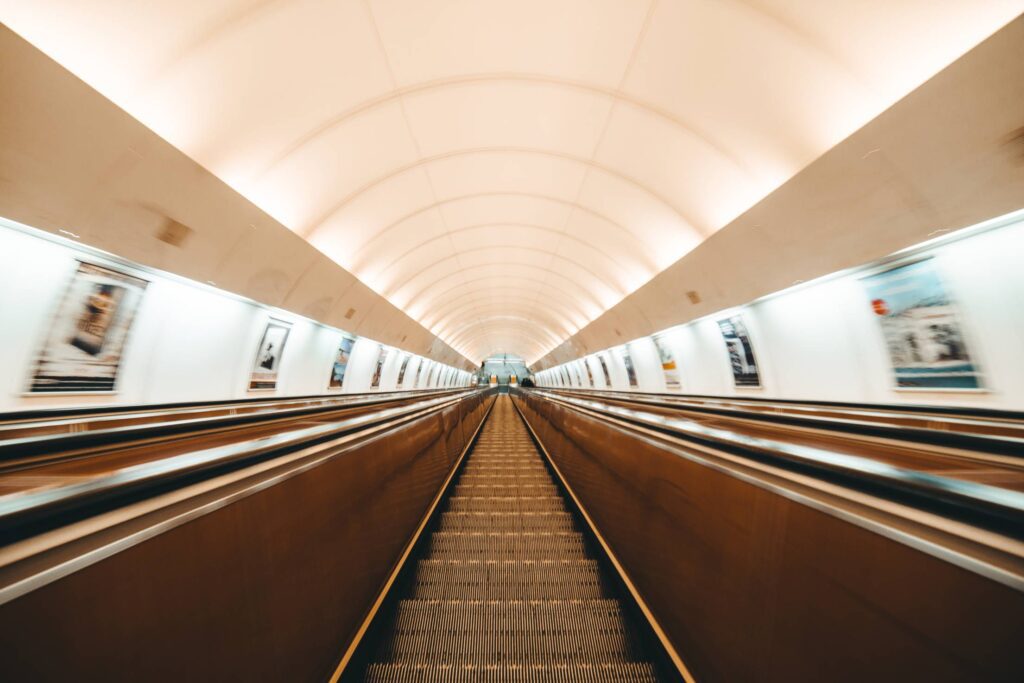 Escalator in Prague Metro Free Photo