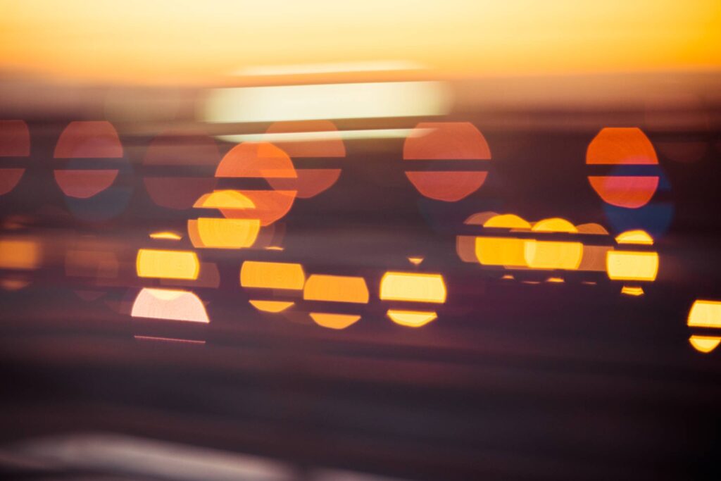 Evening Sunset Abstract City Lights Bokeh Free Photo