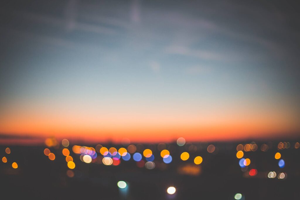 Evening Sunset Bokeh Cityscape Free Photo