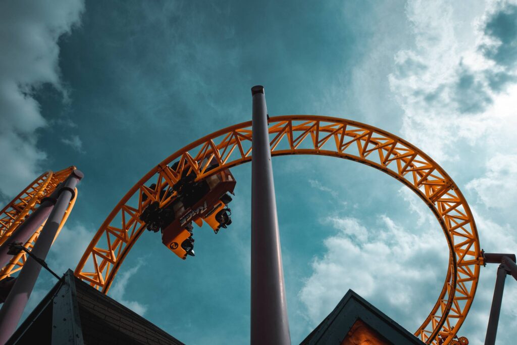 Exciting Rollercoaster in The Sky Free Photo