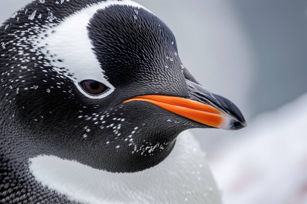 Extremely Close Portrait of a Penguin Stock Free