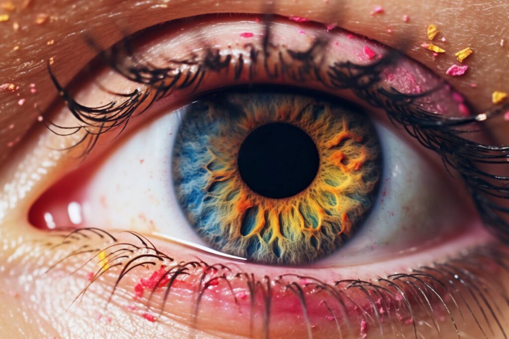 Eye Close Up Full of Color Stock Free