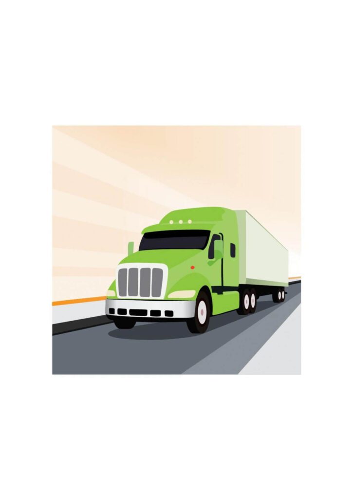 Vector illustration Green truck