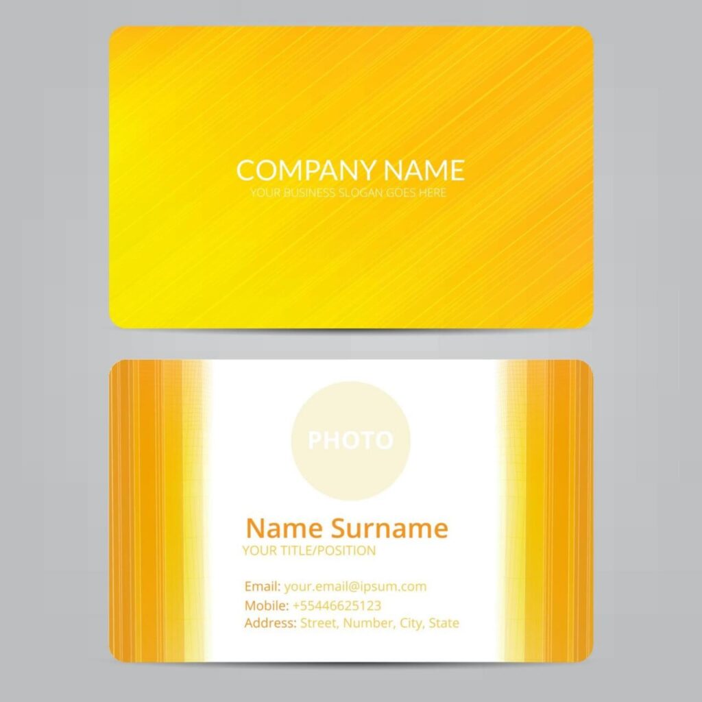 Orange business card