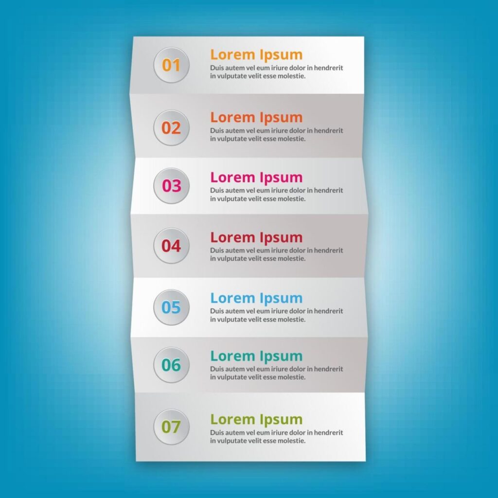 Modern business step folded paper style