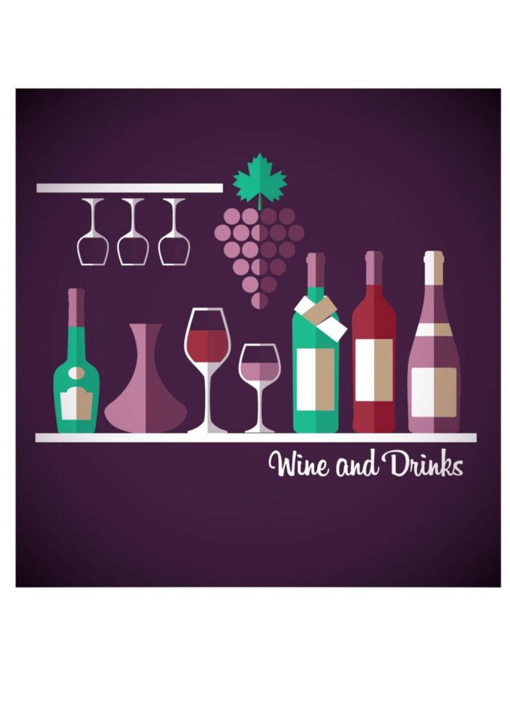 Wine abstract illustration. Flat style.