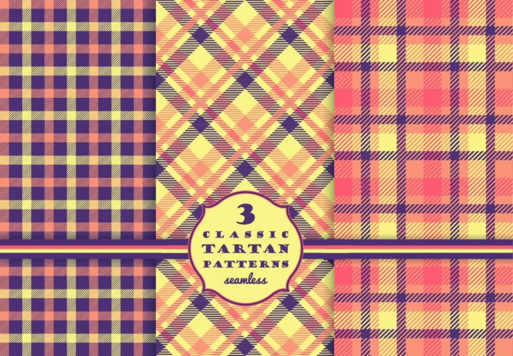 Set of tartan seamless pattern