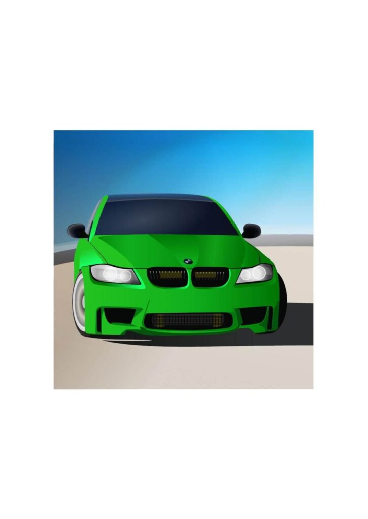 Green sports car