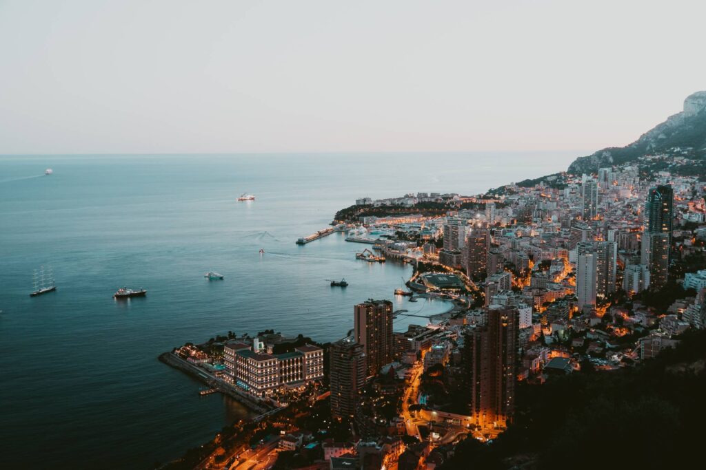 Faded Monaco Scenery Evening Dark Free Photo