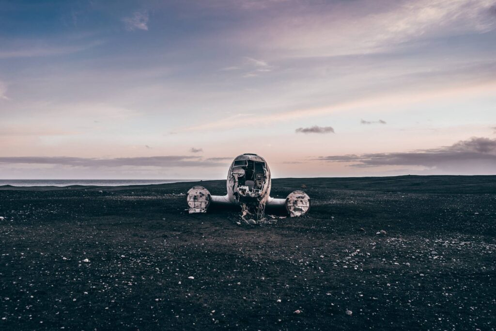 Famous Crashed Plane in Iceland Free Photo