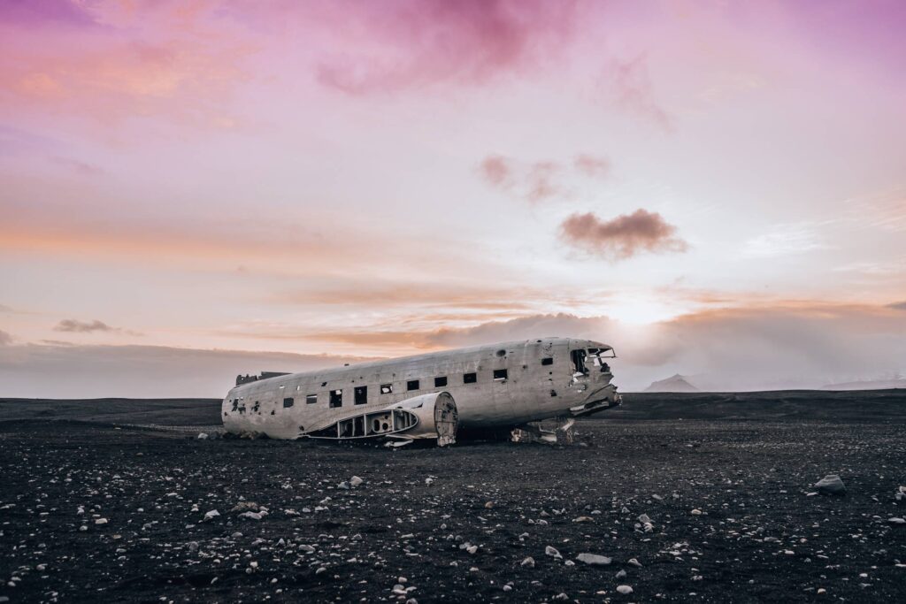 Famous Wrecked Plane in Iceland Free Photo