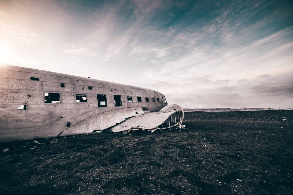 Famous Wrecked Plane on The Coast of Iceland Free Photo