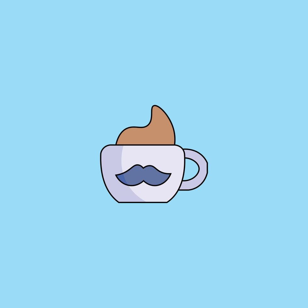 Father coffe cup illustration, coffe cup flat icon. Stock Free