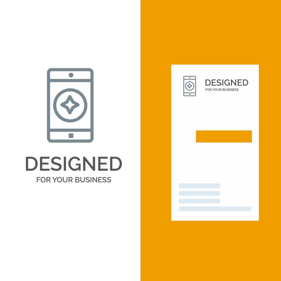 Favorite Mobile Mobile Mobile Application Grey Logo Design and Business Card Template Stock Free