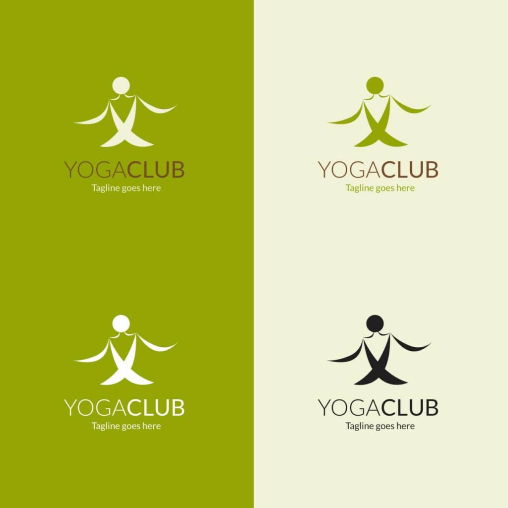 Yoga pose vector logo