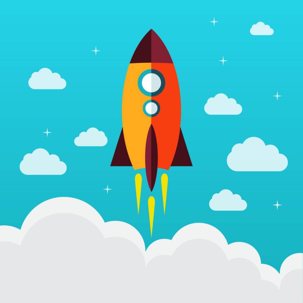 Flying rocket success diagram vector