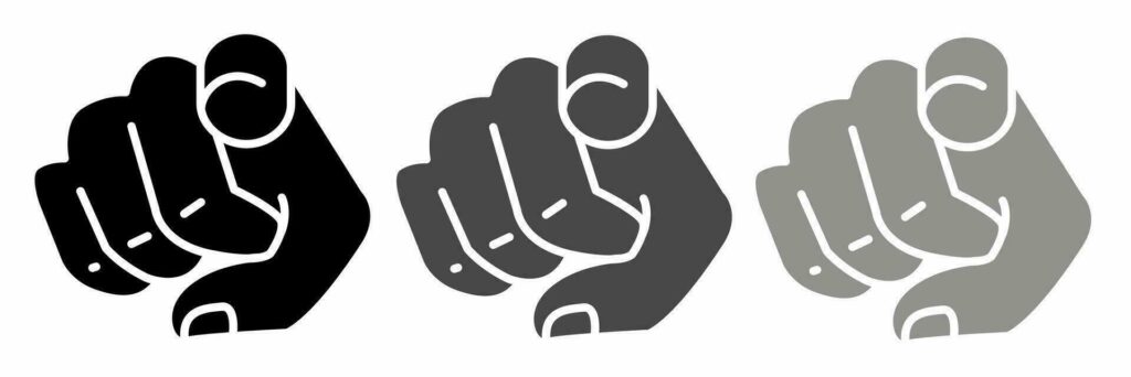 Finger pointing icon black white illustration collection. Stock Free and Free SVG