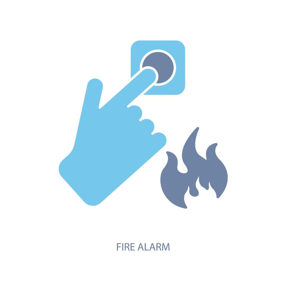 fire alarm concept line icon. Simple element illustration. fire alarm concept outline symbol design. Stock Free