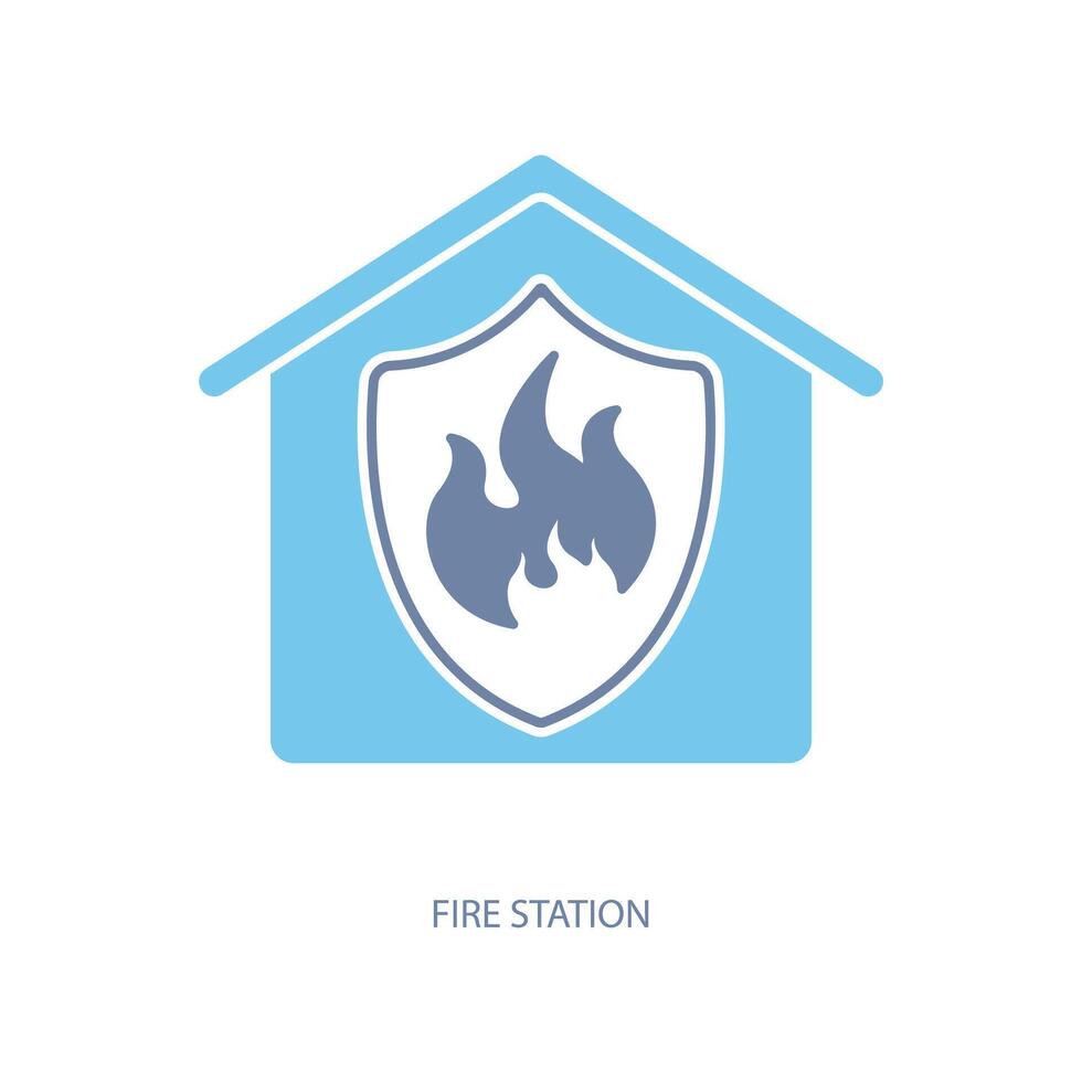 fire station concept line icon. Simple element illustration. fire station concept outline symbol design. Stock Free