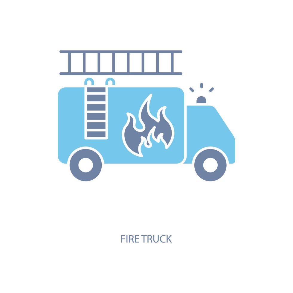 fire truck concept line icon. Simple element illustration. fire truck concept outline symbol design. Stock Free