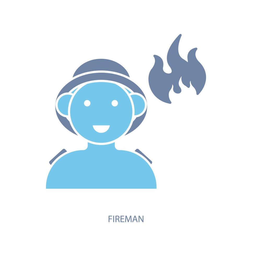 fireman concept line icon. Simple element illustration. fireman concept outline symbol design. Stock Free