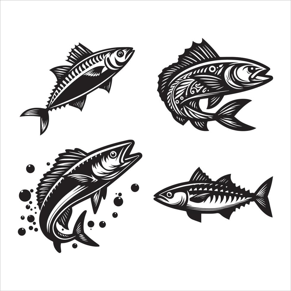 fish silhouette icon graphic logo design Stock Free