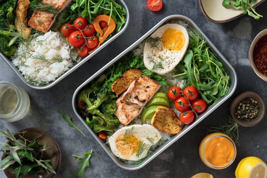 Fitness Meal in a Diet Box, Salmon and Rice Stock Free