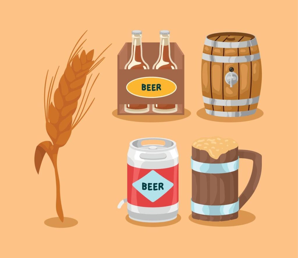 five beers products icons Stock Free