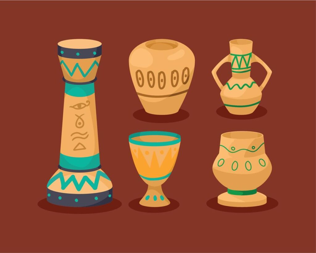 five egyptian culture icons Stock Free