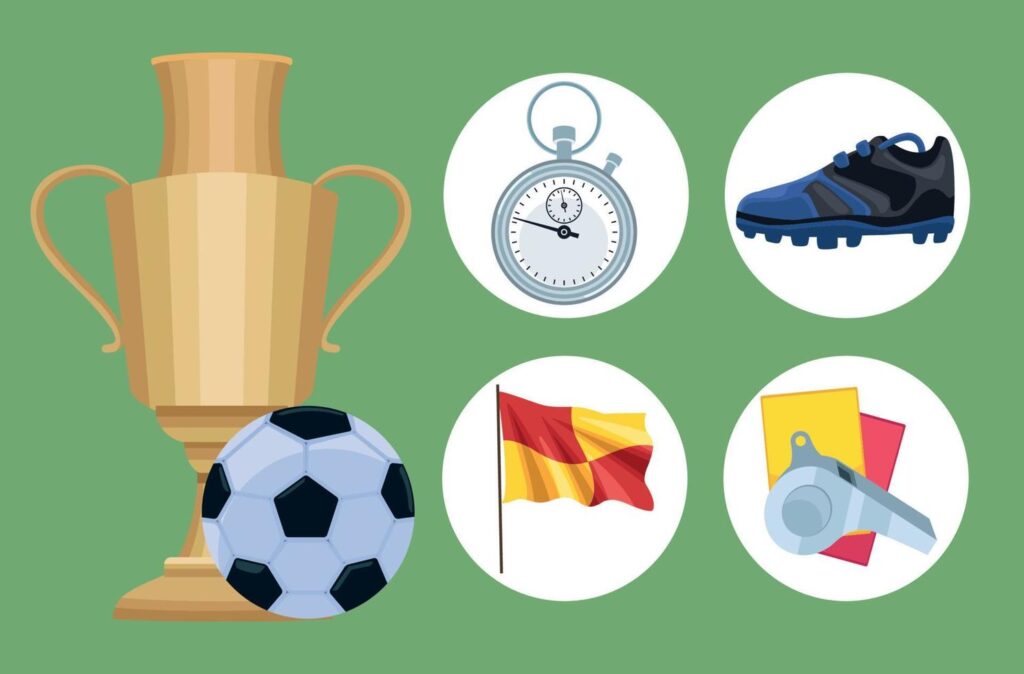 five football soccer icons Stock Free